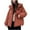 Red, variant on Fashion Plus Size Jackets for Womens Winter Warm Casual Solid Color Short Sleeved Hooded