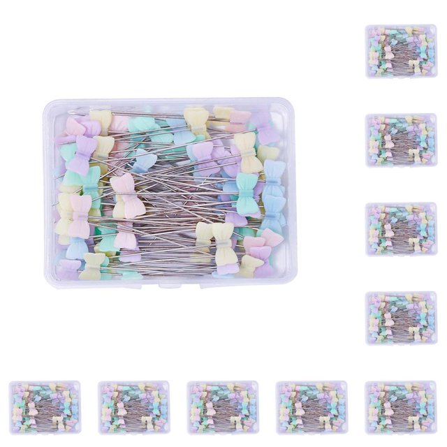 Cateissary Alfileres de confección bordado DIY tela a medida agujas de coser puntada reutilizable herramientas para el hogar Color al azar Atar 50PCS 10Conjunto