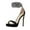 Black, variant on XYD Women Fashion Single Strap Open Toe Platform Sandals Flower Rhinestone Ankle with Buckle Stiletto High Heels Shoes Size 7 Blanched Almond