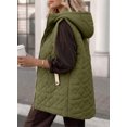 thumbnail image 5 of SHEWIN Womens Puffer Vest Full Zipper Hooded Long Quilted Jackets Sleeveless Winter Warm Coat Outerwear, 5 of 7