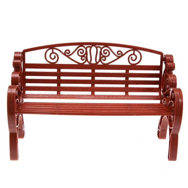 Aktudy Garden Park Bench Chair, Outdoor Dollhouse Furniture