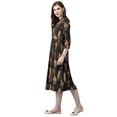 thumbnail image 2 of eloria Leaves Printed Women's Fashion Stylish Knee Length In Mandarin Neck Design Dress, 2 of 4