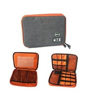 Versatile Double Layer Travel Organizer - Spacious Electronics Accessories Bag with Battery Charger Compartment TIKA