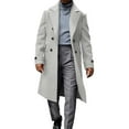 thumbnail image 3 of Zedker Winter Coats for Mens Double Breasted Trench Coat Notched Lapel Long Peacoat Classic Casual Winter Overcoat Gray M, 3 of 7
