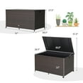 thumbnail image 4 of Costway 133 Gallon Patio Rattan Storage Deck Box Container Wheel Handle W/Liner, 4 of 10