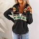 thumbnail image 2 of Moda mujer manga larga otoño impresión cremallera blusa sudaderas jerseys camisas Tops Fridja  fhghd2585, 2 of 7