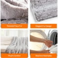 thumbnail image 5 of Cheer Collection Faux Fur Leaf Design Throw Blanket 60" x 70" - Marble Gray, 5 of 5