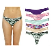 Just Intimates Laser Cut Thongs / Panties for Women (Pack of 6) Image 1 of 4