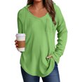 thumbnail image 6 of Godom Blouses for Women Dressy Casual Long Sleeve V Neck Shirts with pocket Fall Tunic Tops Loose Fit Hoodies for Womens, 6 of 7