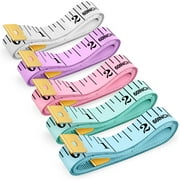 Tape Measure, iBayam Soft Ruler Measuring for Body Weight Loss Fabric Sewing Tailor Cloth Vinyl Measurement Craft Supplies, 60-Inch Double Scale Ruler, 5-Pack, Pastel Pink Blue Green Purple White