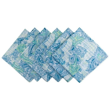 Blue Watercolor Paisley Print Outdoor Napkin (Set of 6)