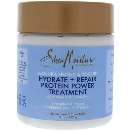 Shea Moisture, Manuka Honey & Yogurt, Hydrate + Repair Protein Treatment With Mafura & Baobab Oils 8 oz (Pack of 4)
