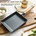thumbnail image 5 of Qiyester 2 Pack Tamagoyaki Pan Cast Iron Sandwich Frying Skillet with Wooden Handle for Breakfast Omelets Steak Vegetable Camping Travel, 5 of 10