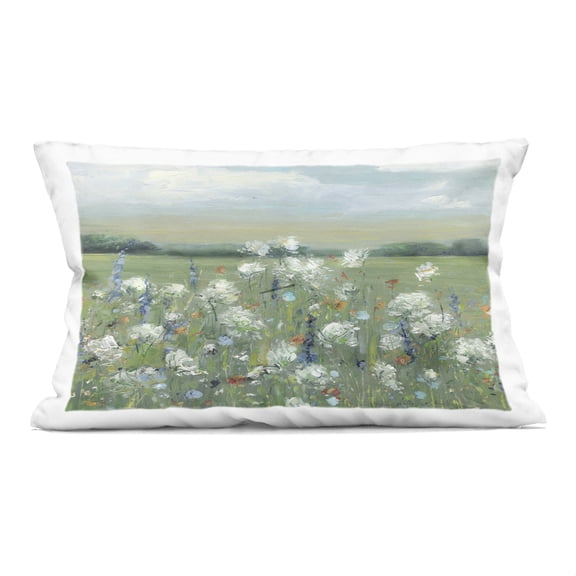 Stupell Industries Dappled Meadow Flowers in Field Decorative Printed Throw Pillow design by Sally Swatland, 14 x 7 x 20