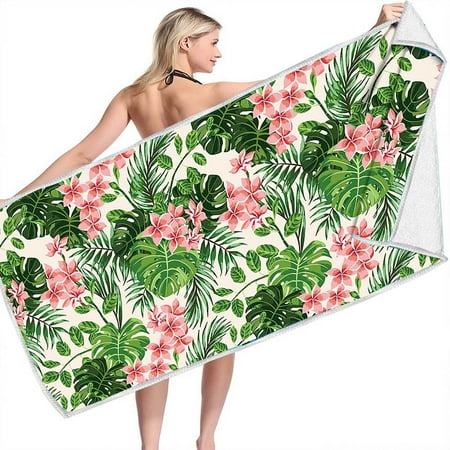 Microfiber Beach Towel 30x60 Inch Printed Square Sandproof & Quick Dry Towel - Multi-Use for Travel Swimming Camping Picnic Soft High Absorbency Beach Wrap & Mat