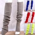 thumbnail image 2 of comerut Women Elastic Solid Color Warm Thigh High Knitted Long Socks Over Knee Stockings, 2 of 7