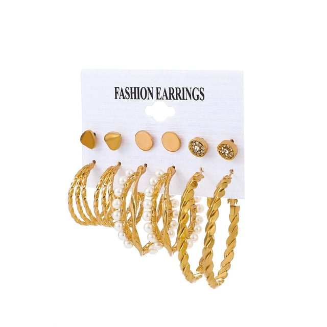 Pendientes geométricos de Metal exagerados pendientes de personalidad de moda conjunto de pendientes de perlas de mariposa regalo de mujer Wmkox8yi sjalhkljlk236