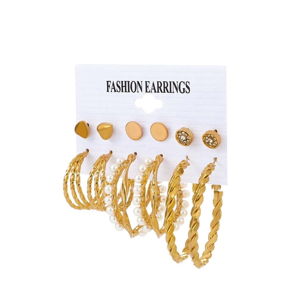 Pendientes geométricos de Metal exagerados pendientes de personalidad de moda conjunto de pendientes de perlas de mariposa regalo de mujer Wmkox8yi sjalhkljlk236