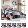 thumbnail image 6 of Chezmoi Collection 3-Piece Cotton Patchwork Quilt Set, Solid Polka Dot Striped Lightweight Reversible Bedspread Set, Queen Size, 6 of 7