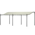 thumbnail image 2 of Canddidliike 10' x 20' Wall-Mounted Outdoor Pergola Canopy, Metal Patio Canopy with Drainage Holes for Outdoor as Backyard Garden, Cream White, 2 of 16