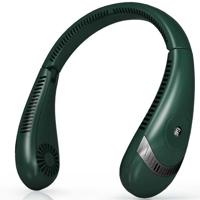 Neck Fan OLV - Batería recargable (5000 mAh, 3 velocidades), color verde