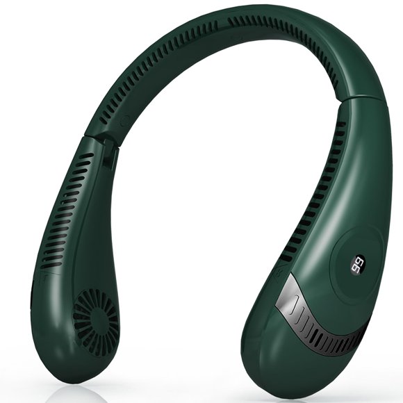Neck Fan OLV - Batería recargable (5000 mAh, 3 velocidades), color verde
