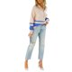thumbnail image 5 of VISgogo Mujer Otoño Invierno Jersey de Punto Manga Larga Solapa Cremallera Patchwork Sudadera VISgogo moda, 5 of 9