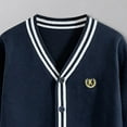 thumbnail image 4 of Gvdentm Red Cardigan for Girls Boys Girls Sweater Uniform Cardigan Sweater Soft Cotton V-Neck Soft Cotton Knit Outerwear(Navy,4-5 Years), 4 of 5