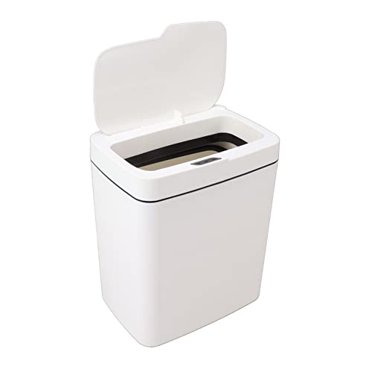 Asixxsix Touchless Bathroom Trash Can, 18L 4.75 Gallon Automatic Motion Sensor Garbage Can Battery Operated Slim Smart Noiseless Plastic Trash Bin with Lid for Bedroom, Kitchen, Office