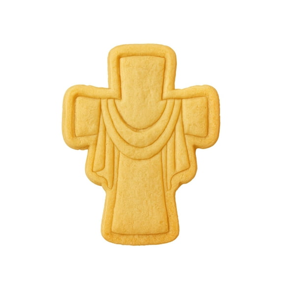 Cross Crucifix with Drapes Cookie Cutter & Stamp 4x2.9" for Baking & Fondant