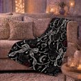 thumbnail image 6 of decorative motif Rose Moon Lace Bows Dark Romantic Black, Warm Flannel Blanket for Living Room and Bedroom, Mystical Celestial Art Scene, Celestial Art Lovers Valentine's Day Gift, 6 of 9