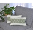thumbnail image 4 of Cotton Woven Designer Lumbar Throw Pillow Covers Olive Green / Cream White, 12 x 20 inches | Oblong Small Rectangular Pillow Cases Set of 2, 4 of 5