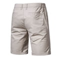 thumbnail image 2 of SWSMCLT Men's Slim Fit Bermuda Shorts Fashion Elastic Waist Casual Shorts Summer Soft Cotton Flap Front Walking Shorts Lounge Mid Rise Comfy Lightweight Khaki 32, 2 of 4