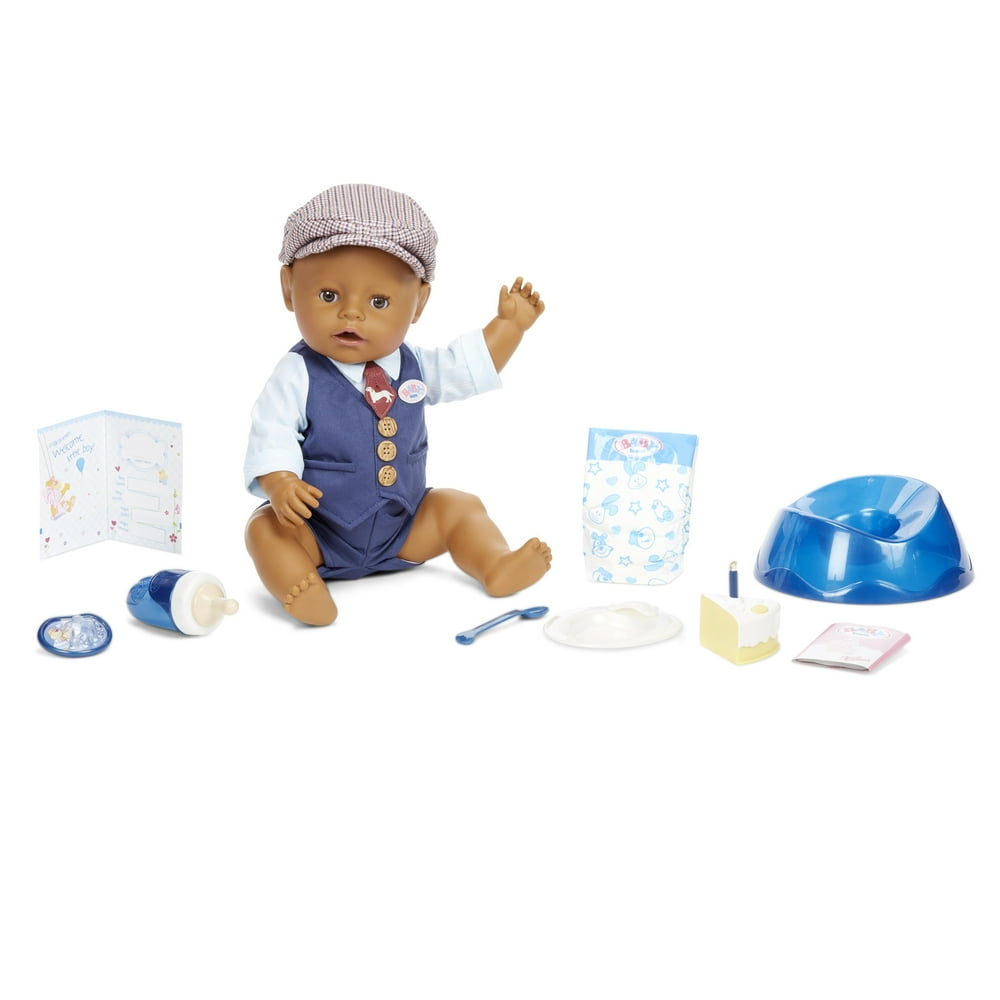 BABY born Interactive Boy Baby Doll Party Theme Brown Eyes with 9