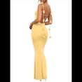 thumbnail image 2 of Vestidos Largos de Noche para Mujer con Escote Halter, Espalda Descubierta y Tirantes Finos, con Flores Estereoscópicas Amarillo XS, 2 of 8