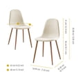 thumbnail image 4 of Teamson Home Minimalist Fabric Chair Seating Beige Fabric Wood Grain Legs Set of 2 For Kitchen Dining Living Room Reading Bedroom Office, 4 of 6