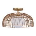 thumbnail image 2 of 1-Light Convertible Pendant or Semi-Flush in Natural Brass, 2 of 7