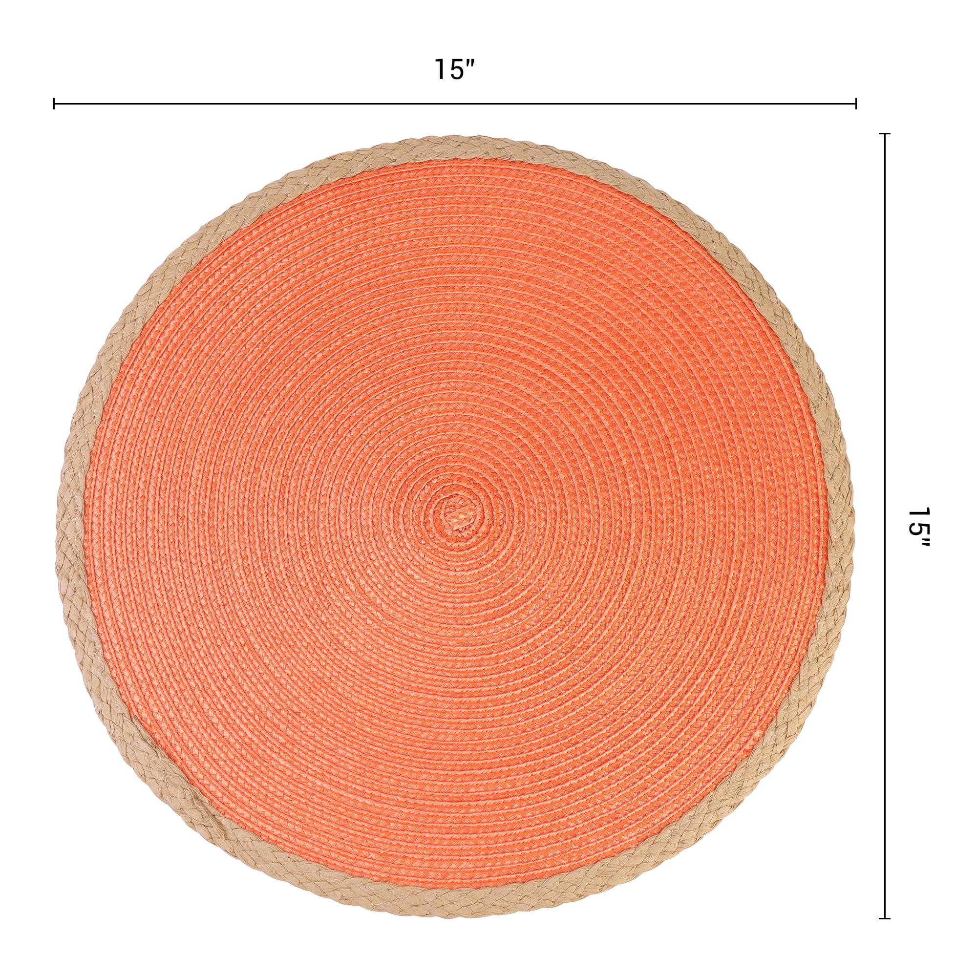 Unique Bargains Farmhouse Woven Placemats Set of 6 for Dining Table Decor Orange