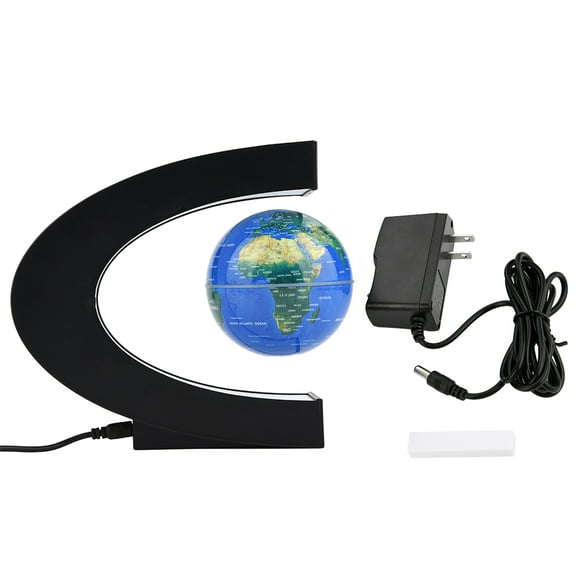 ZOUSSIQI Floating Globe Magnetic Levitation Rotating World Map Globe with LED Light ( Blue) JU316-27309