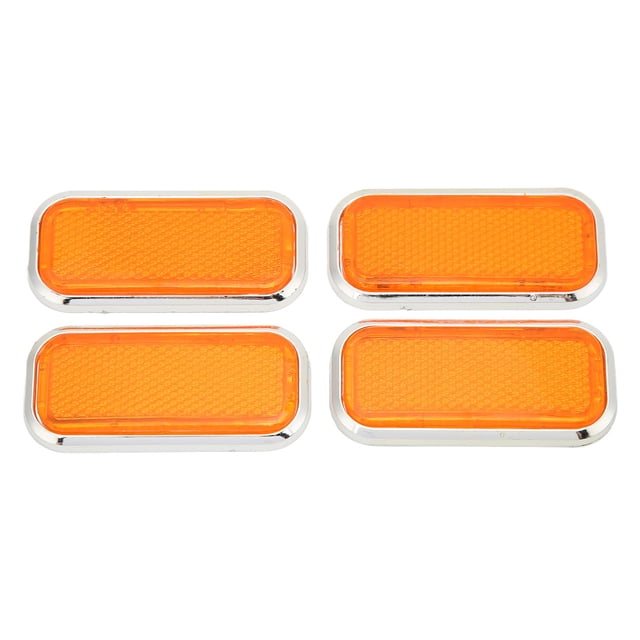 Réflecteurs Rectangulaires, Résistant à l'Usure 4pcs ABS Autocollants Réfléchissants Universels Résistants à la Chaleur pour Voiture pour Moto Orange, Rouge