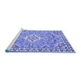 thumbnail image 2 of Ahgly Company Machine Washable Indoor Round Medallion Blue Traditional Area Rugs, 5' Round, 2 of 4
