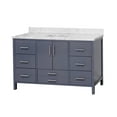 thumbnail image 4 of California 60" Single Bathroom Vanity with Marine Gray Cabinet and Carrara Marble Top, 4 of 6