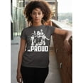thumbnail image 2 of Black and Proud Black History Month Women's T-shirt, 2XL, Charcoal, 2 of 6