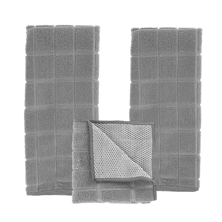 

Dish Towels - Kitchen Towel set Includes: 2 Kitchen Towel 2 Scrubbers - Gray