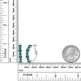 thumbnail image 3 of Gem Stone King 3.42 Cttw London Blue Topaz Hoop Earrings for Women | 925 Sterling Silver | Gemstone November Birthstone | Round 4MM and 3MM, 3 of 5