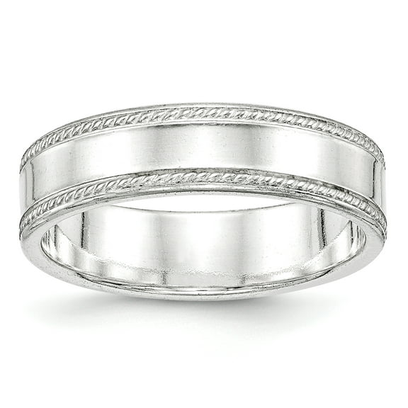 Sterling Silver 6mm Design Edge Band
