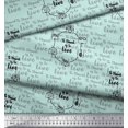 thumbnail image 2 of Soimoi Green polyester Crepe Fabric To Travel Is To Live Text Fabric Prints By Yard 52 Inch Wide, 2 of 2