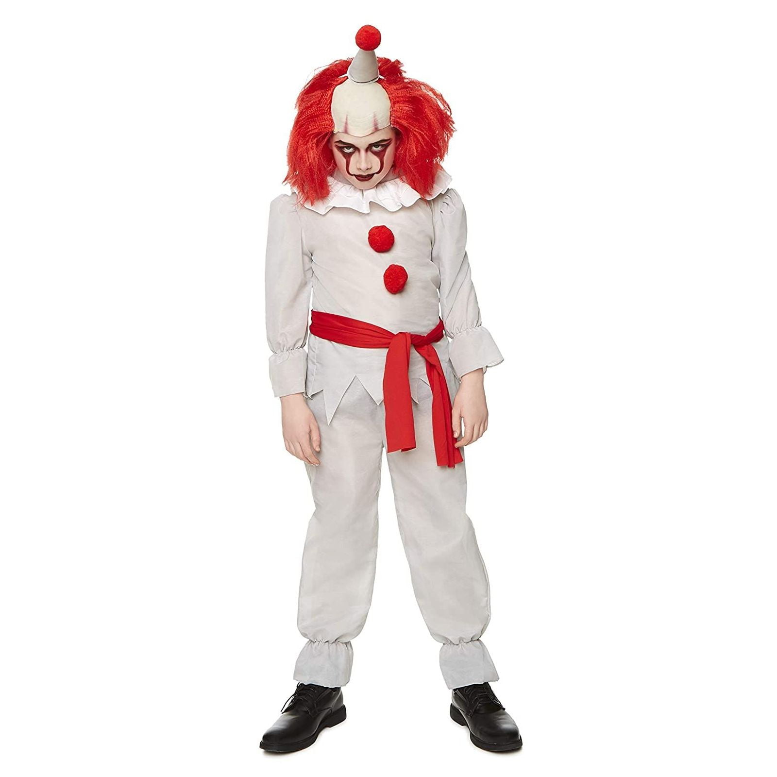 straal Vervorming adelaar Kids Killer Clown Costume for Halloween, Scary Horror Evil Villain Outfit,  Headpiece Included, Small, Size S - Walmart.com