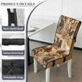 thumbnail image 6 of TSOVTHRID Horse Pattern Quilted Dining Chair Slipcovers Stretchy Soft Chair Covers with Detachable Strap, Beige Non-Slip Seat Cushion Covers for Kitchen Dining Room, Set of 1, 6 of 7