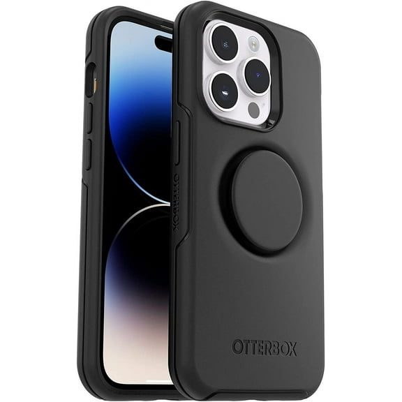 OtterBox   Pop Symmetry Series Case for iPhone 14 Pro Max, Black